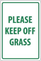NMC - "Please Keep Off Grass", 18" Long x 12" Wide, Rigid Plastic Safety Sign - Rectangle, 0.05" Thick, Use for Security & Admittance - Americas Industrial Supply