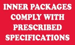 NMC - Inner Packages Comply with Prescribed Specifications DOT Shipping Label - 3" High x 5" Wide - Americas Industrial Supply