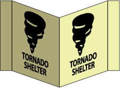 NMC - "Tornado Shelter - Tornado Shelter", 8" Long x 14-1/2" Wide, Rigid Plastic Safety Sign - Rectangle, 0.125" Thick, Use for Accident Prevention - Americas Industrial Supply