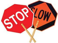 NMC - "Stop", 18" Wide x 18" High, Aluminum Stop & Yield Signs - Octagon, Handheld Mount - Americas Industrial Supply