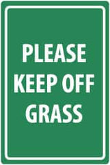 NMC - "Please Keep Off Grass", 18" Long x 12" Wide, Rigid Plastic Safety Sign - Rectangle, 0.05" Thick, Use for Security & Admittance - Americas Industrial Supply