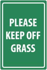 NMC - "Please Keep Off Grass", 18" Long x 12" Wide, Aluminum Safety Sign - Rectangle, 0.04" Thick, Use for Security & Admittance - Americas Industrial Supply