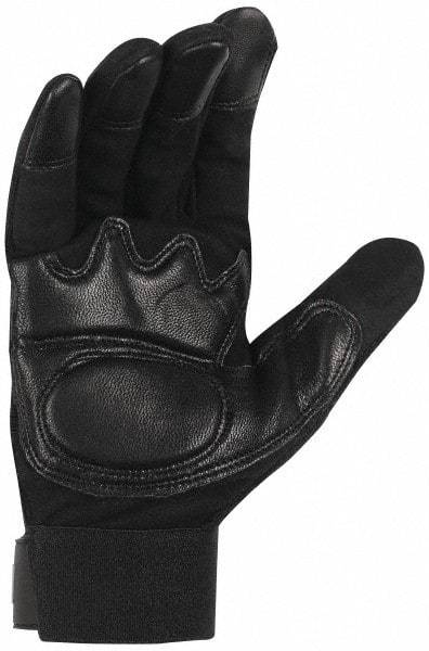 MCR Safety - Size S (7) Grain Synthetic Leather General Protection Work Gloves - For General Purpose, Uncoated, Hook & Loop Cuff, Full Fingered, Black, Paired - Americas Industrial Supply