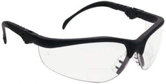 MCR Safety - +1.5, Clear Lenses, Scratch Resistant, Framed Magnifying Safety Glasses - UV Protection, Adjustable Temples, Black Plastic Frame, ANSI Z87.1+ - Americas Industrial Supply