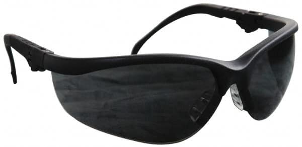 MCR Safety - +1, Gray Lenses, Scratch Resistant, Framed Magnifying Safety Glasses - UV Protection, Adjustable Temples, Black Plastic Frame, ANSI Z87.1+ - Americas Industrial Supply