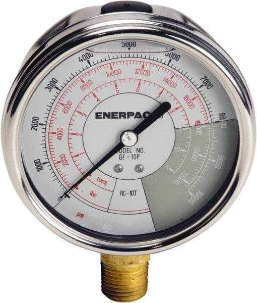 Enerpac - Hydraulic Pressure Gages & Adapters Type: Liquid-Filled Gauge Pressure Rating: 0 - 10000 - Americas Industrial Supply