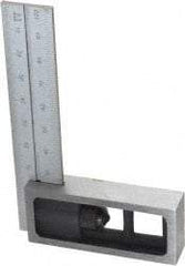SPI - 4 Inch Long, English and Metric Double Square - 1/64 and 1/32 Inch Graduation, 0.5 and 1mm Graduation, Hardened Steel - Americas Industrial Supply