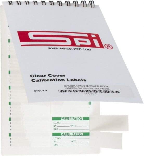 SPI - Calibration Label - Legend: Calibration, English, Green & White, 1-3/4" Long x 5/8" High, No Coating - Americas Industrial Supply