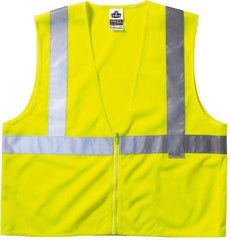 Ergodyne - Size L/XL High Visibility Lime Mesh General Purpose Vest - 44 to 52" Chest, ANSI/ISEA 107, Zipper Closure, 3 Pockets, Polyester - Americas Industrial Supply