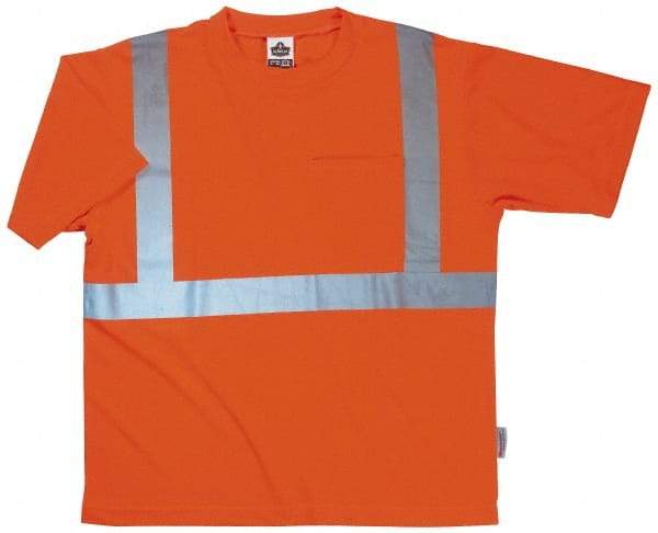 Ergodyne - Size M, Orange, High Visibility, Short Sleeve T-Pocket, - 36 to 38" Chest, 1 Pocket, Polyester - Americas Industrial Supply