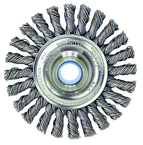 4" Diameter - 1/2-3/8" Arbor Hole - Cable Twist Steel Wire Straight Wheel - Americas Industrial Supply