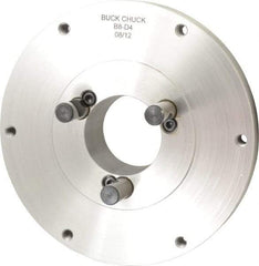 Buck Chuck Company - Adapter Back Plate for 8" Diam Self Centering Lathe Chucks - D1-4 Mount, 2.03" Through Hole Diam, 4.73mm ID, 8.13" OD, 1.068" Flange Height, Steel - Americas Industrial Supply
