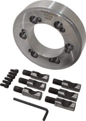 Buck Chuck Company - Adapter Back Plate for 12" Diam Self Centering Lathe Chucks - D1-6 Mount, 4.062" Through Hole Diam, 7-7/8" OD, 1.437" Flange Height, Steel - Americas Industrial Supply