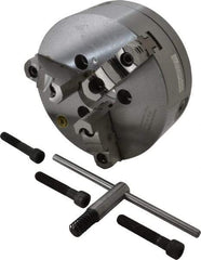 Bison - 3 Jaws, 8" Diam, Self Centering Manual Lathe Chuck - A1-6 Mount Spindle, Reversible, 4,000 Max RPM, 2.1653" Through Hole Diam, 0.001" Axial Runout, 0.0016" Radial Runout, Forged Steel - Americas Industrial Supply