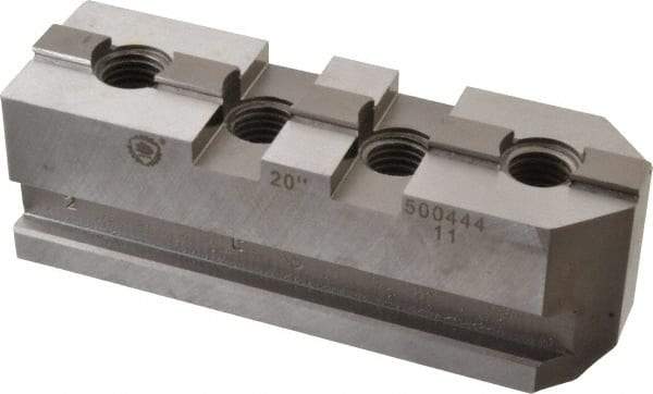 Bison - 20" Max Chuck Diam Compatibility, Steel Tongue & Groove Hard Lathe Master Jaws - 3/4" Groove Width, 2.0472" Wide x 6.6142" Long x 2.3228" High - Americas Industrial Supply