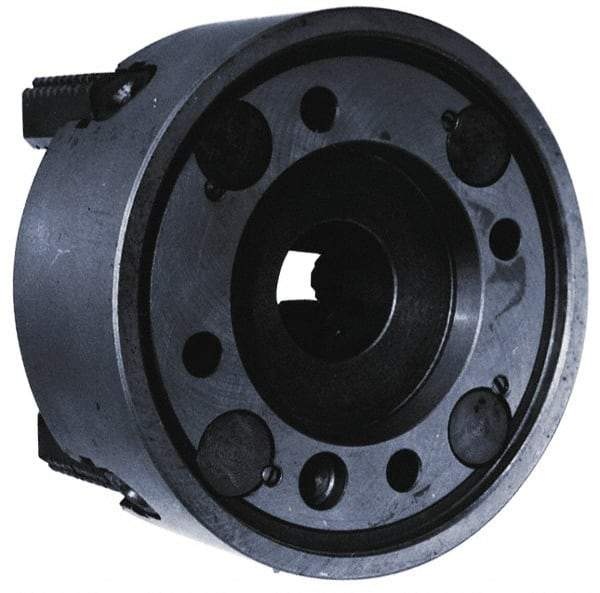 Bison - 4 Jaws, 16" Diam, Independent Manual Lathe Chuck - Plain Back Mount Spindle, Reversible, 800 Max RPM, 3-15/16" Through Hole Diam, Cast Iron - Americas Industrial Supply