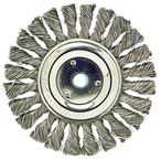 6" Diameter - 5/8-1/2" Arbor Hole - Cable Twist Steel Wire Straight Wheel - Americas Industrial Supply