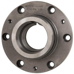 Bison - Adapter Back Plate for 12-1/2" Diam Self Centering Lathe Chucks - L-1 Mount, 3.35" Through Hole Diam, 12.44" OD, 1.1" Flange Height, Cast Iron - Americas Industrial Supply