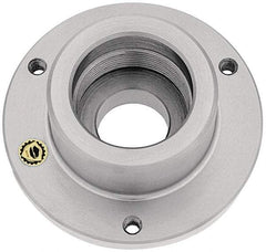 Bison - Adapter Back Plate for 4" Diam Self Centering Lathe Chucks - 1-1/2 - 8 Mount, 1.515" Through Hole Diam, 1.771mm ID, 4" OD, 0.51" Flange Height, Steel - Americas Industrial Supply