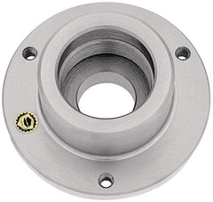 Bison - Adapter Back Plate for 10" Diam Self Centering Lathe Chucks - L-1 Mount, 4-1/8" Through Hole Diam, 8.82mm ID, 9.84" OD, 0.91" Flange Height, Steel - Americas Industrial Supply