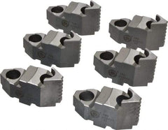 Bison - 6-1/4 to 6" Chuck Diam Compatibility, Steel Tongue & Groove Hard Lathe Top Jaws - 0.984" Wide x 2.638" Long x 1.634" High - Americas Industrial Supply
