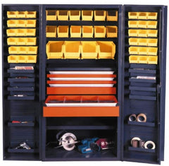 Durham - 13 Shelf 52 Bin Storage Cabinet - Steel, 36" Wide x 24" Deep x 72" High, Gray - Americas Industrial Supply