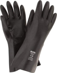 MAPA Professional - Size L (9), 14" Long, 30 mil Thick, Neoprene Chemical Resistant Gloves - Textured Finish, Gauntlet Cuff, Black - Americas Industrial Supply