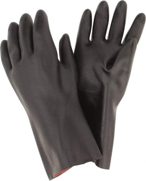 MAPA Professional - Size 2XL (11), 14" Long, 30 mil Thick, Neoprene Chemical Resistant Gloves - Textured Finish, Gauntlet Cuff, Black - Americas Industrial Supply