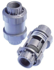 Plast-O-Matic - 1/4" PVC Check Valve - Inline, FNPT x FNPT, 150 WOG - Americas Industrial Supply