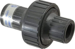 Plast-O-Matic - 1/2" PVC Check Valve - Inline, FNPT x FNPT, 150 WOG - Americas Industrial Supply