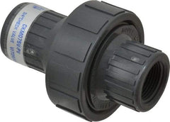 Plast-O-Matic - 3/4" PVC Check Valve - Inline, FNPT x FNPT, 150 WOG - Americas Industrial Supply