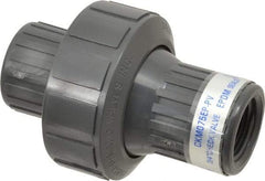 Plast-O-Matic - 3/4" PVC Check Valve - Inline, FNPT x FNPT, 150 WOG - Americas Industrial Supply
