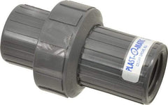 Plast-O-Matic - 1" PVC Check Valve - Inline, FNPT x FNPT, 150 WOG - Americas Industrial Supply