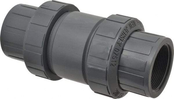 Plast-O-Matic - 2" PVC Check Valve - Inline, FNPT x FNPT, 150 WOG - Americas Industrial Supply