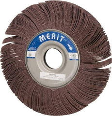 Merit Abrasives - 10" Diam, 60 Grit Aluminum Oxide Unmounted Flap Wheel - 1-3/4" Hole, 1" Wide, Coated, Medium Grade, 4,500 Max RPM , Cloth Backing - Americas Industrial Supply