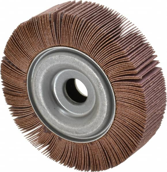 Merit Abrasives - 4" Diam, 120 Grit Aluminum Oxide Unmounted Flap Wheel - 5/8" Hole, 1" Wide, Coated, Fine Grade, 12,000 Max RPM , Cloth Backing - Americas Industrial Supply