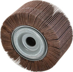 Merit Abrasives - 4" Diam, 120 Grit Aluminum Oxide Unmounted Flap Wheel - 5/8" Hole, 2" Wide, Coated, Fine Grade, 12,000 Max RPM , Cloth Backing - Americas Industrial Supply