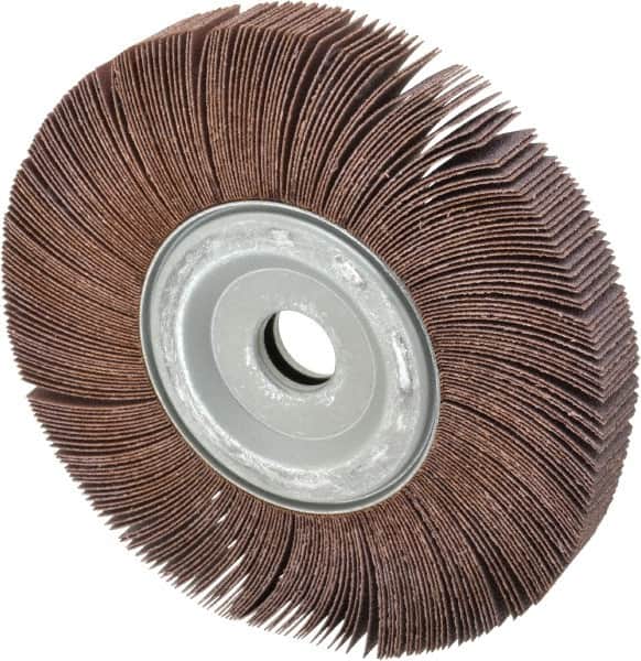 Merit Abrasives - 8" Diam, 60 Grit Aluminum Oxide Unmounted Flap Wheel - 1" Hole, 1" Wide, Coated, Medium Grade, 4,500 Max RPM , Cloth Backing - Americas Industrial Supply