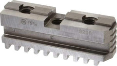 Bison - 15-3/4 to 16" Chuck Diam Compatibility, Steel Tongue & Groove Hard Lathe Master Jaws - 3/4" Groove Width, 1.4173" Wide x 5.1181" Long - Americas Industrial Supply