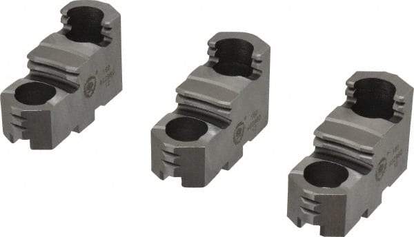 Bison - 6-1/4 to 6" Chuck Diam Compatibility, Steel Tongue & Groove Hard Lathe Top Jaws - 0.984" Wide x 2.638" Long x 1.634" High - Americas Industrial Supply
