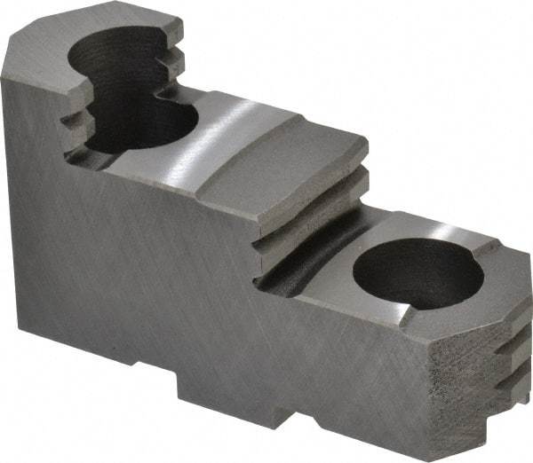 Bison - 10" Max Chuck Diam Compatibility, Steel Tongue & Groove Hard Lathe Top Jaws - 1.28" Wide x 3.74" Long x 2.023" High - Americas Industrial Supply