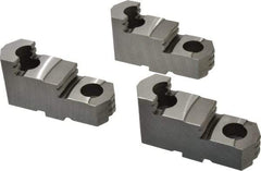 Bison - 12-1/2 to 12" Chuck Diam Compatibility, Steel Tongue & Groove Hard Lathe Top Jaws - 1.457" Wide x 4.331" Long x 2.165" High - Americas Industrial Supply