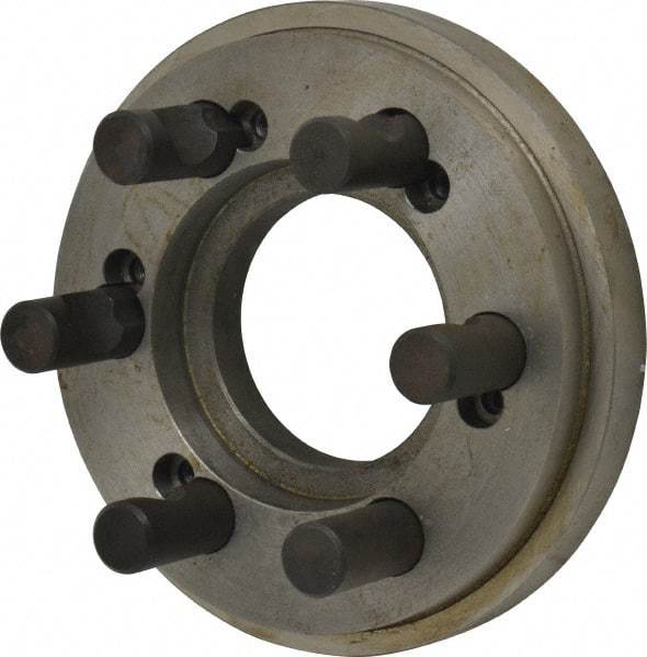 Pratt Burnerd America - Adapter Back Plate for 12" Diam Self Centering Lathe Chucks - D1-6 Mount, 3.285" Through Hole Diam, Steel - Americas Industrial Supply