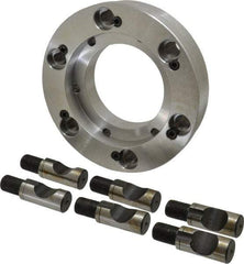 Pratt Burnerd America - Adapter Back Plate for 12" Diam Self Centering Lathe Chucks - D1-8 Mount, 3.285" Through Hole Diam, Steel - Americas Industrial Supply