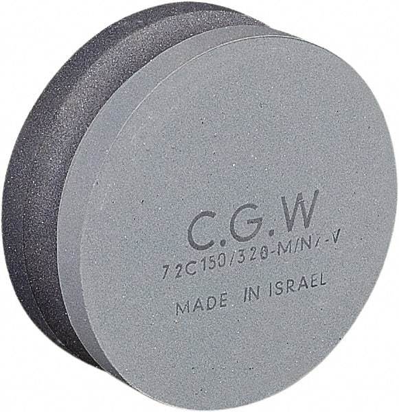 Camel Grinding Wheels - 4" Long x 4" Wide x 1-1/2" Thick, Silicon Carbide Sharpening Stone - Round, Fine Grade, 150 Grit - Americas Industrial Supply