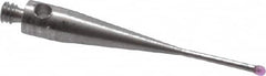 Fowler - 1 mm Ball Diameter, Stainless Steel Stem, M2 Thread, Ruby Point Ball Tip CMM Stylus - 20 mm Overall Length - Americas Industrial Supply