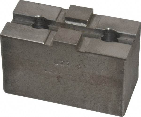 H & R Manufacturing - 5 to 6" Chuck Capacity, Tongue & Groove Attachment, Square Soft Lathe Chuck Jaw - Steel, 1-1/2" Btw Mount Hole Ctrs, 2-5/8" Long x 1-1/4" Wide x 1-5/8" High, 5/16" Groove - Americas Industrial Supply
