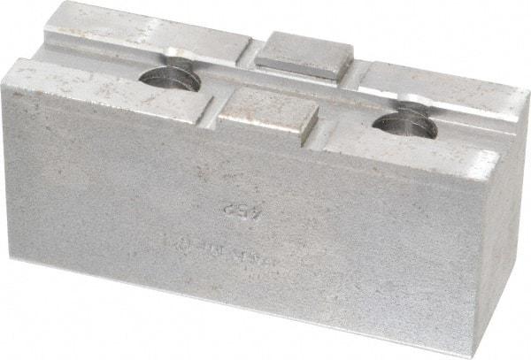H & R Manufacturing - 10" Chuck Capacity, Tongue & Groove Attachment, Square Soft Lathe Chuck Jaw - Steel, 2-1/8" Btw Mount Hole Ctrs, 4-1/4" Long x 1-1/2" Wide x 1-7/8" High, 1/2" Groove - Americas Industrial Supply