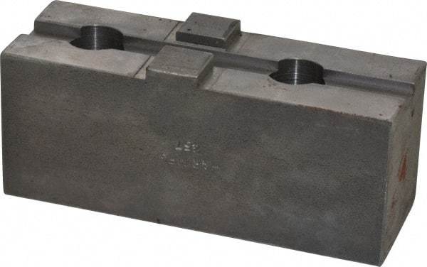 H & R Manufacturing - 18 to 21" Chuck Capacity, Tongue & Groove Attachment, Square Soft Lathe Chuck Jaw - Steel, 3" Btw Mount Hole Ctrs, 5-5/8" Long x 2" Wide x 2-5/16" High, 1/2" Groove - Americas Industrial Supply