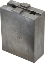 H & R Manufacturing - 5 to 6" Chuck Capacity, Tongue & Groove Attachment, Square Soft Lathe Chuck Jaw - Steel, 1-1/2" Btw Mount Hole Ctrs, 2-5/8" Long x 1-1/4" Wide x 3-3/8" High, 5/16" Groove - Americas Industrial Supply